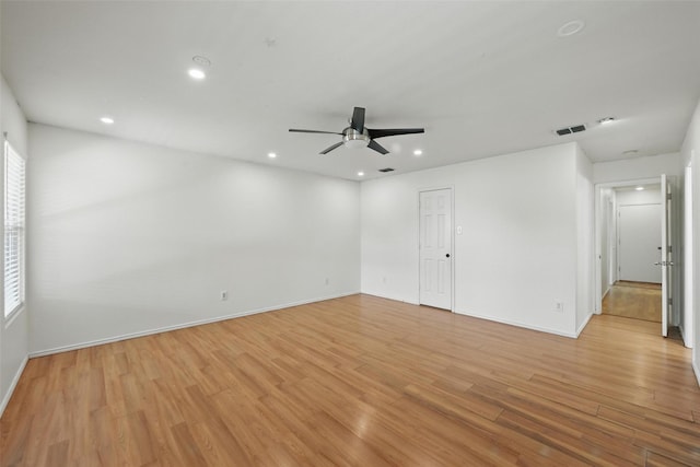 3105 Lipizzan Dr, Denton, TX 76210 - unfurnished bedroom featuring light wood finished floors, baseboards, a ceiling fan, and recessed lighting