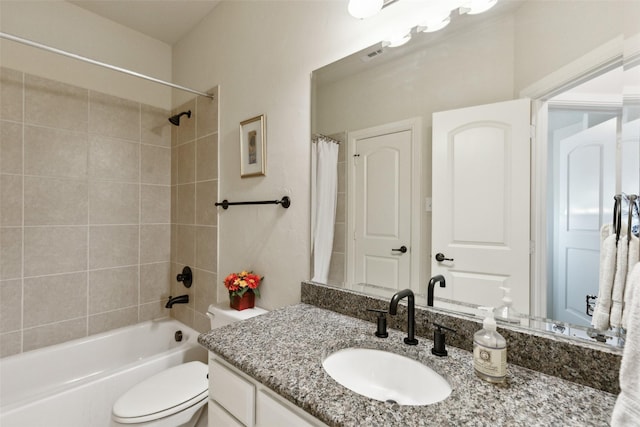 500 Denton Creek Dr, Mckinney, TX 75072 - bathroom featuring vanity, toilet, and shower / bath combo with shower curtain