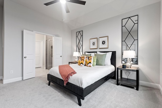 913 Beall St, Denton, TX 76207 - carpeted bedroom with baseboards and a ceiling fan