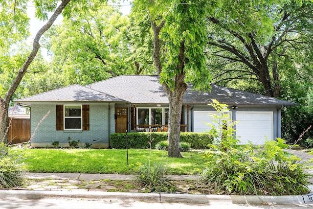 2254 Springhill Dr, Dallas, TX 75228 - ranch-style home with an attached garage, brick siding, driveway, and roof with shingles