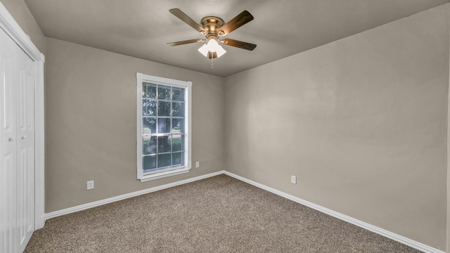 521 S Kate St, White Settlement, TX 76108 - unfurnished room featuring dark colored carpet, baseboards, and ceiling fan