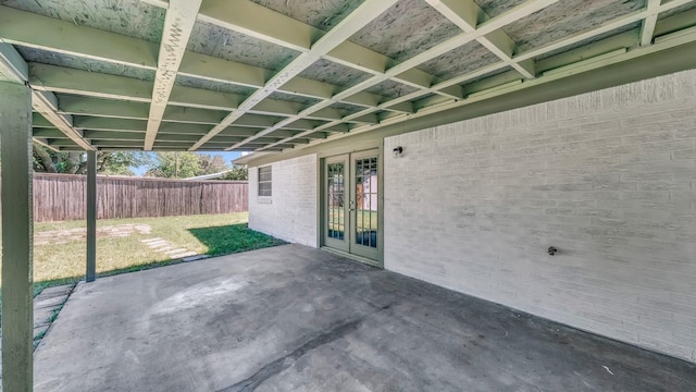 521 S Kate St, White Settlement, TX 76108 - view of patio / terrace featuring french doors and a fenced backyard