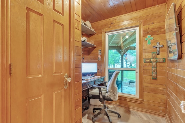 2204 County Road 1570, Alba, TX 75410 - office area with wooden walls and wooden ceiling