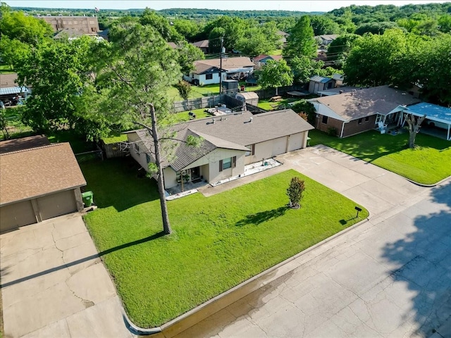 bird's eye view with a residential view