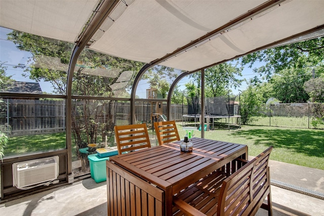 509 Oak St, Burleson, TX 76028 - sunroom featuring outdoor dining space and cooling unit