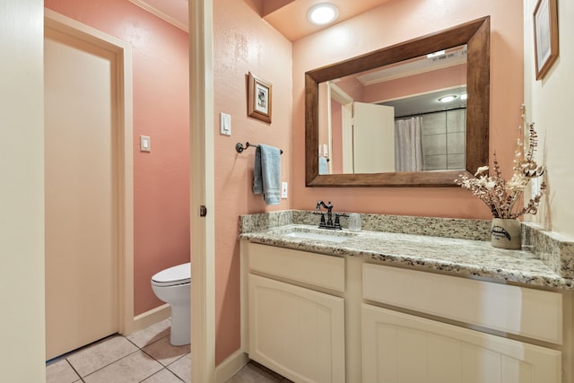 2177 Kessler Ct Unit 6, Dallas, TX 75208 - full bath with vanity, toilet, ornamental molding, and tile patterned floors
