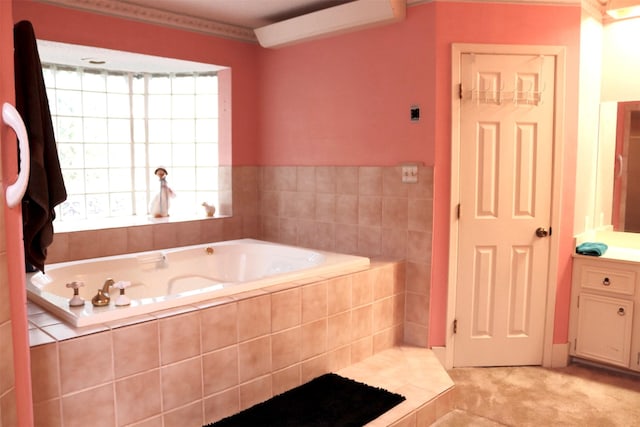 bathroom featuring a bath and vanity