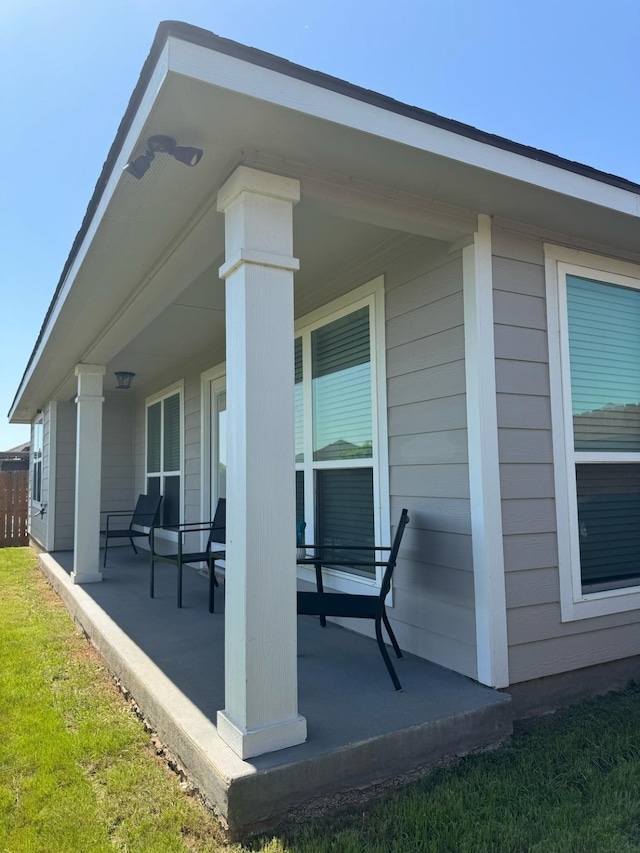 exterior space featuring a porch