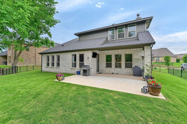 1504 Bearpath Way, Gunter, TX 75058 - rear view of house with a patio area, a fenced backyard, and a shingled roof