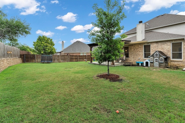 view of yard featuring a patio and a fenced backyard
