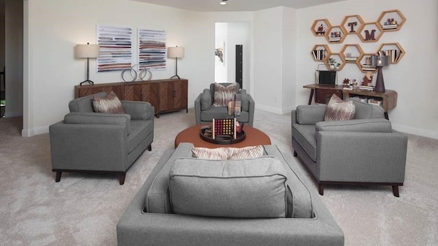 6600 Muenster Dr, Mckinney, TX 75071 - living room featuring baseboards and light colored carpet