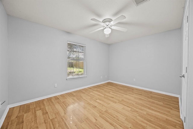 609 S Ruidoso Downs Dr, Robinson, TX 76706 - unfurnished room featuring ceiling fan, baseboards, light wood-type flooring, and visible vents