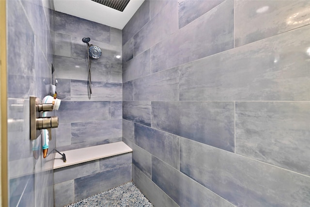 337 S Dobson St, Burleson, TX 76028 - bathroom with a tile shower and pet washing area