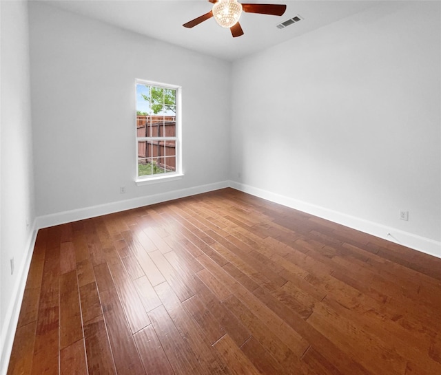 8280 St Johns Dr, Waxahachie, TX 75167 - unfurnished room with ceiling fan, wood-type flooring, baseboards, and visible vents