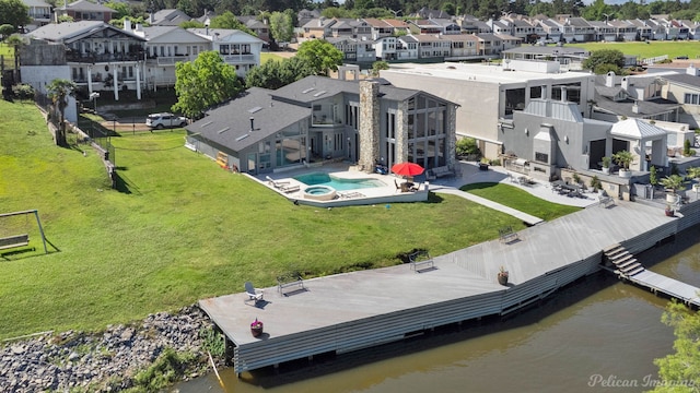 5705 Shoreline Dr, Shreveport, LA 71119 - bird's eye view featuring a water view and a residential view