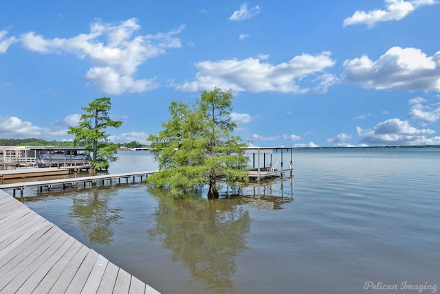 5705 Shoreline Dr, Shreveport, LA 71119 - dock area with boat lift and a water view