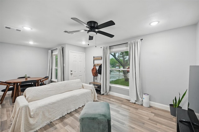 11519 Desdemona Dr, Dallas, TX 75228 - bedroom with baseboards, recessed lighting, light wood finished floors, and ceiling fan