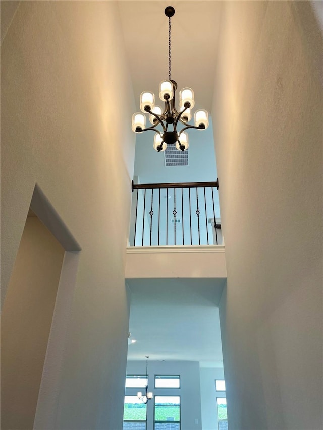 room details with an inviting chandelier