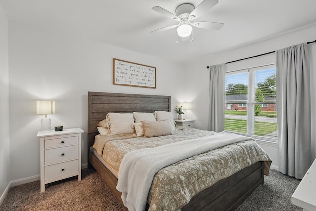 1718 Heather Rd, Gainesville, TX 76240 - bedroom featuring carpet floors, baseboards, and a ceiling fan