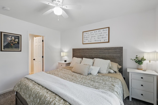 1718 Heather Rd, Gainesville, TX 76240 - carpeted bedroom featuring baseboards and ceiling fan