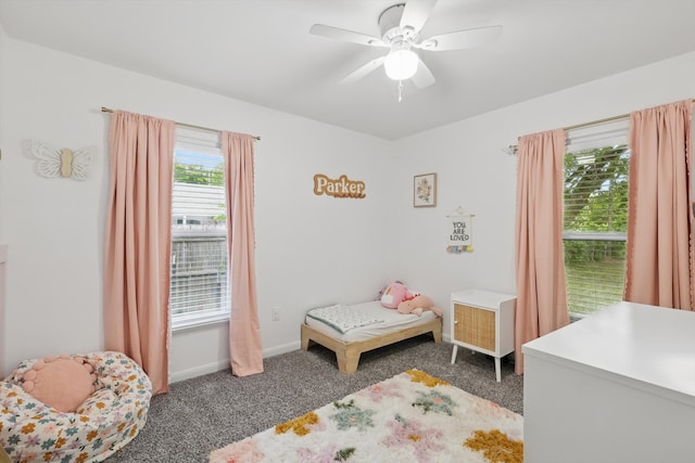 1718 Heather Rd, Gainesville, TX 76240 - bedroom with carpet flooring, ceiling fan, and baseboards