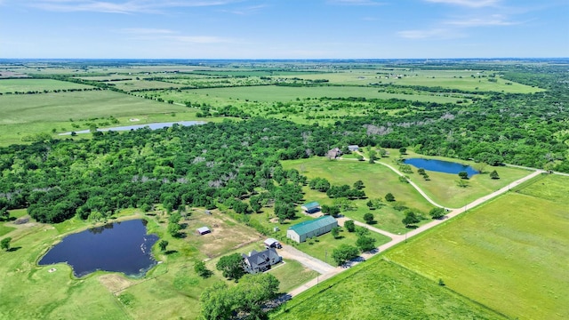 650 Scoggins Rd, Tioga, TX 76271 - aerial view of property and surrounding area featuring a large body of water and rural landscape