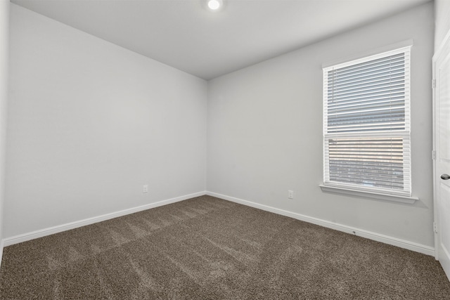 spare room with baseboards and carpet flooring