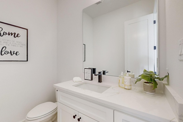 3791 Evergreen Ln, Caddo Mills, TX 75135 - bathroom with vanity, toilet, and visible vents