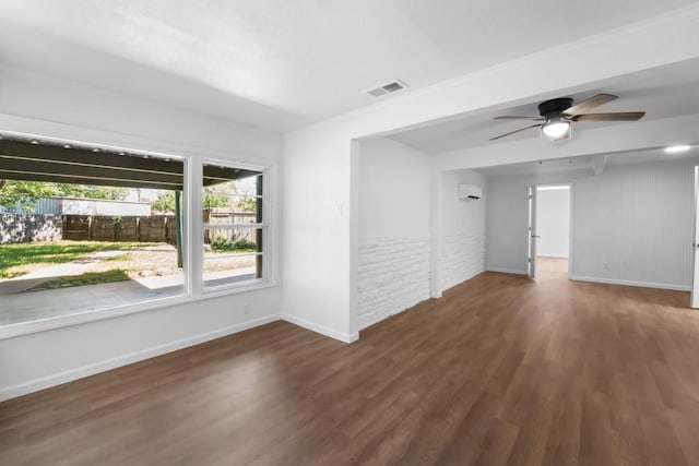 2349 Cooke St, Abilene, TX 79605 - empty room with wood finished floors, baseboards, and a ceiling fan