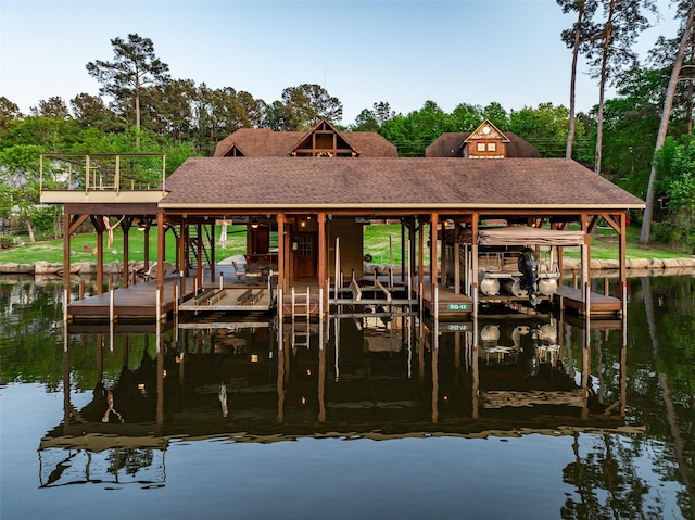 SQ13 Lake Cherokee, Henderson, TX 75652 - view of dock with a water view and boat lift