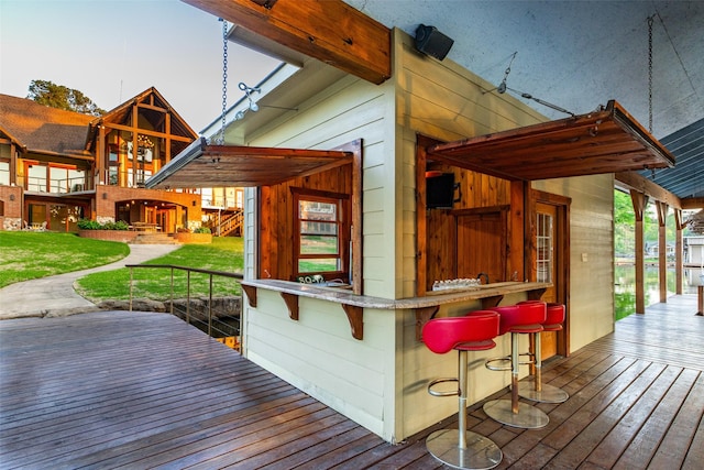 SQ13 Lake Cherokee, Henderson, TX 75652 - wooden terrace with a lawn and outdoor dry bar