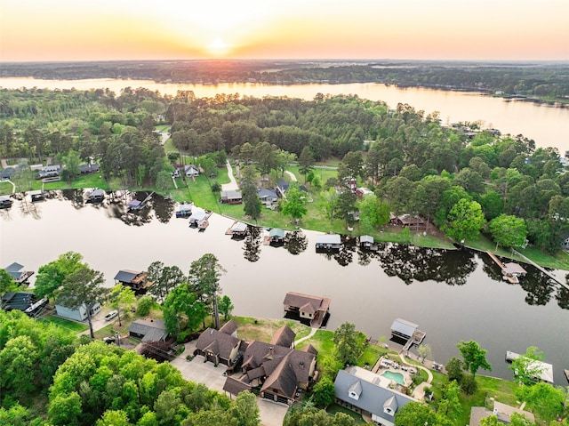 SQ13 Lake Cherokee, Henderson, TX 75652 - aerial view at dusk with a water view
