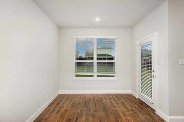 627 Rain Barrel Pl, Weston, TX 75009 - empty room featuring recessed lighting, baseboards, and dark wood-style floors