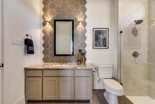 1725 Ranch House Rd, Celina, TX 75009 - bathroom featuring vanity, toilet, and tiled shower