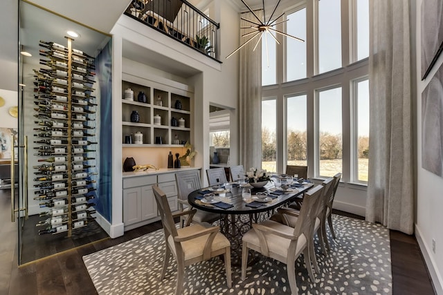 1725 Ranch House Rd, Celina, TX 75009 - dining area featuring plenty of natural light, dark wood-style flooring, and baseboards
