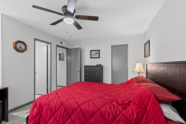 2405 Sweetwood Dr, Fort Worth, TX 76131 - carpeted bedroom featuring baseboards, a ceiling fan, and visible vents