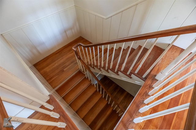 2234 Idlewild St, Abilene, TX 79605 - stairs with wood-type flooring and wooden walls