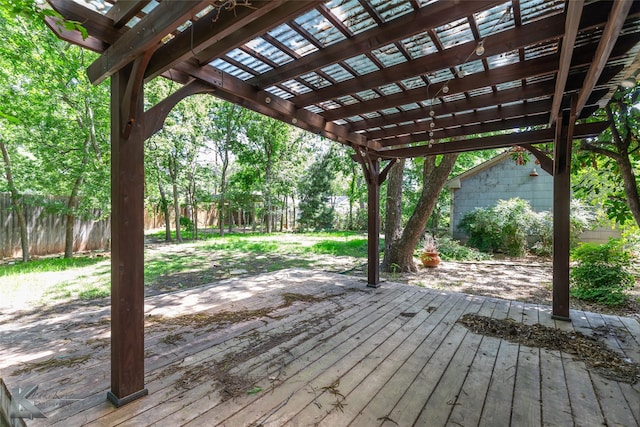 2234 Idlewild St, Abilene, TX 79605 - wooden terrace featuring a pergola and fence