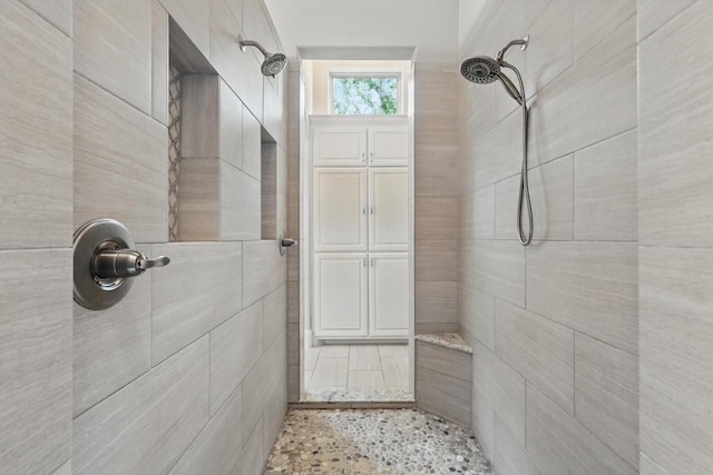 120 Quiet Hill Cir, Copper Canyon, TX 76226 - full bathroom with a tile shower and tile walls