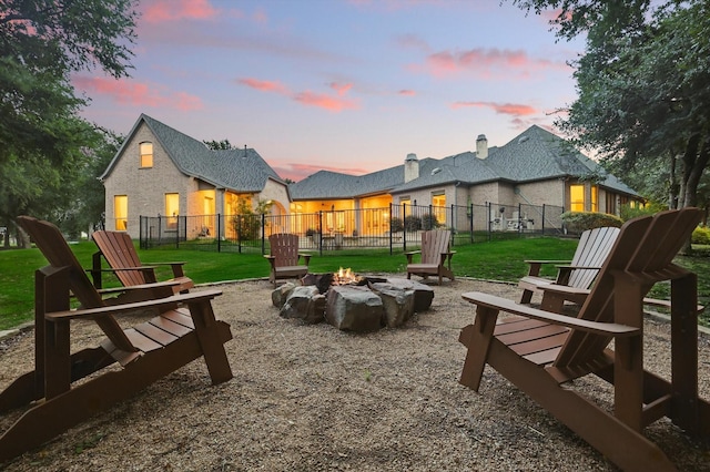 120 Quiet Hill Cir, Copper Canyon, TX 76226 - view of patio featuring an outdoor fire pit