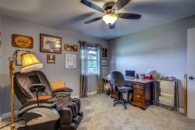 185 Seminole Trl, East Tawakoni, TX 75472 - office space featuring light colored carpet, baseboards, and a ceiling fan