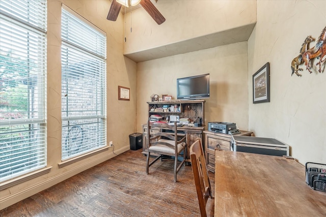 360 Rs County Road 3419, Emory, TX 75440 - home office featuring wood finished floors and a ceiling fan
