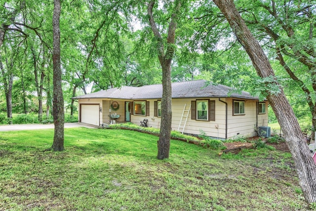 801 Dalton Dr, Princeton, TX 75407 - ranch-style home featuring concrete driveway, a front yard, central AC, and a garage