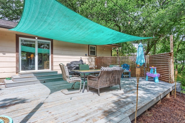 801 Dalton Dr, Princeton, TX 75407 - wooden deck with entry steps and outdoor dining space