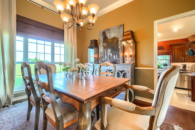 900 Fm 1139, Rockwall, TX 75032 - dining space featuring an inviting chandelier, ornamental molding, and baseboards