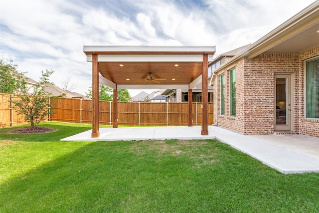 1451 Silver Sage Dr, Haslet, TX 76052 - view of yard featuring a ceiling fan and a patio area