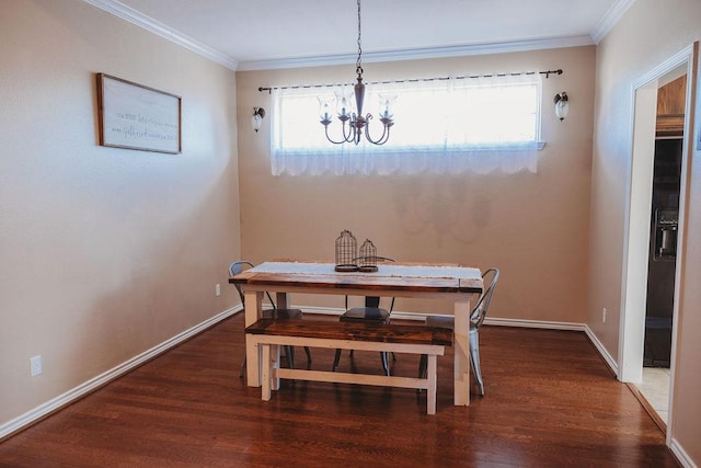 710 Mockingbird St, Bonham, TX 75418 - dining room with an inviting chandelier, crown molding, plenty of natural light, and wood finished floors