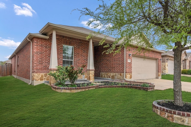 2313 Angoni Way, Fort Worth, TX 76131 - single story home featuring a front yard, brick siding, and an attached garage