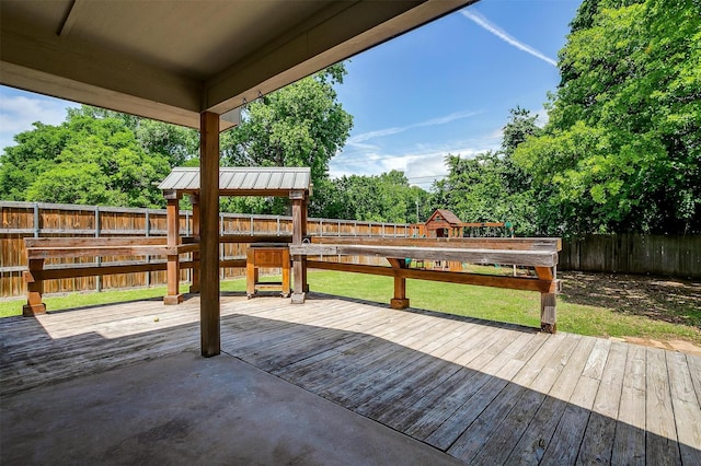 3711 Winding Way, Granbury, TX 76049 - deck with a lawn and a fenced backyard