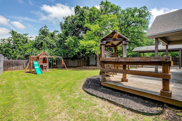 3711 Winding Way, Granbury, TX 76049 - view of yard featuring a playground and a fenced backyard